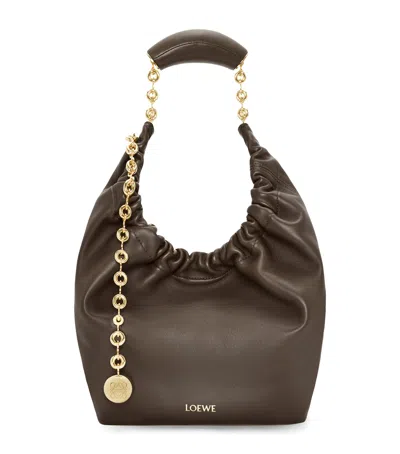Loewe Small Leather Squeeze Top-handle Bag In Brown