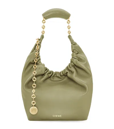 Loewe Small Leather Squeeze Top-handle Bag In Green