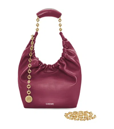 Loewe Small Leather Squeeze Top-handle Bag In Red