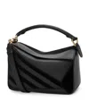 Loewe Womens Black Puzzle Stripes Small Leather Top-handle Bag In Black