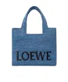 Loewe Small Font Woven-raffia Tote Bag In Light Blue