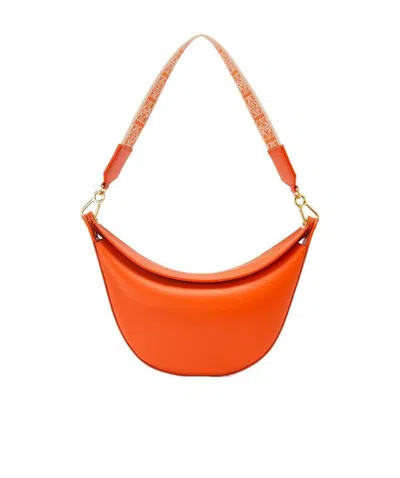 Loewe Small  Luna Bag In Satin Calfskin And Jacquard In Orange