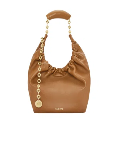 Loewe Small Squeeze Bag In Nappa Lambskin In Brown