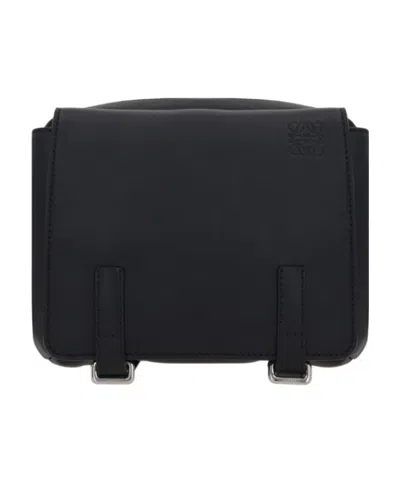 Loewe Small Military Leather Messenger Bag In Black