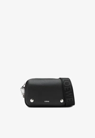 Loewe Small Pebble Leather Messenger Bag In Black