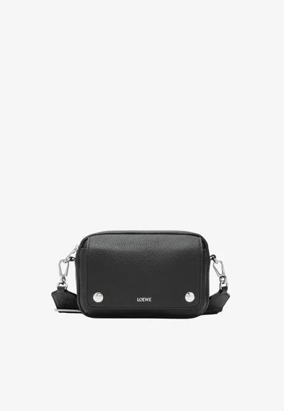 Loewe Small Pebble Leather Messenger Bag In Black