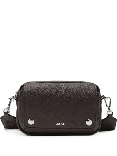 Loewe Small Pebble Messenger Bag In Supple Grained Leather Skin For Man In Burgundy