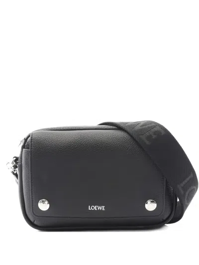 Pre-owned Loewe Small Pebble Messenger Bag In Black