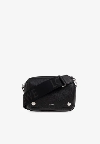 Loewe Small Pebble Messenger Bag In Black