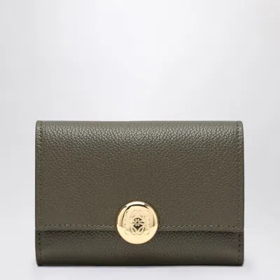 Loewe Small Pebble Wallet In Khaki In Green