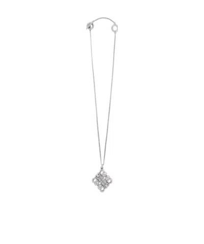 Loewe Small Pendant Necklace In Sterling Silver In Gray