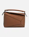 Loewe Puzzle Small Leather Handbag In Brown