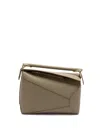 Loewe Puzzle Edge Small Top-handle Bag In Leather In Green