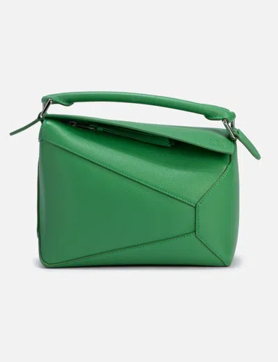 Loewe Small Puzzle Shoulder Bag In Green