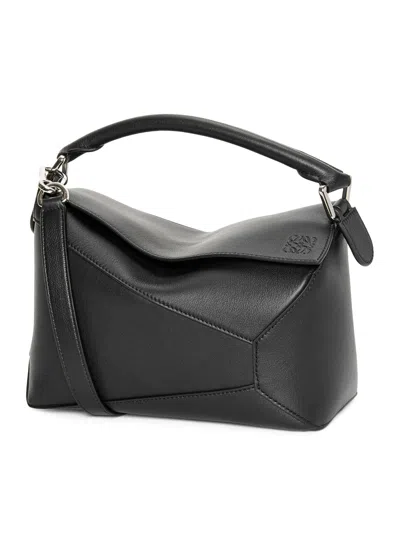 Loewe Small Puzzle Bag In Classic Calfskin In Black