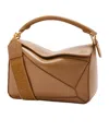 Loewe Small Puzzle Bag In Satin Calfskin In Brown