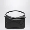 Loewe Small Puzzle Bag In Vintage Brown Panta In Black