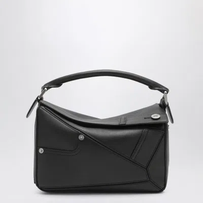 Loewe Small Puzzle Bag In Vintage Brown Panta In Black