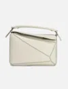 Loewe Puzzle Edge Small Textured-leather Shoulder Bag In White