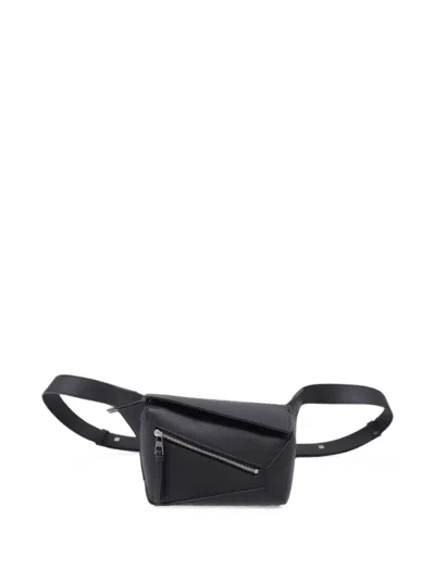 Pre-owned Loewe Small Puzzle Belt Bag In Black