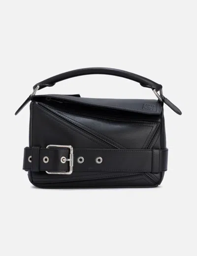 Loewe Small Puzzle Biker Bag In Black