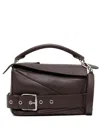 Loewe Puzzle Biker Small Leather Handbag In Brown