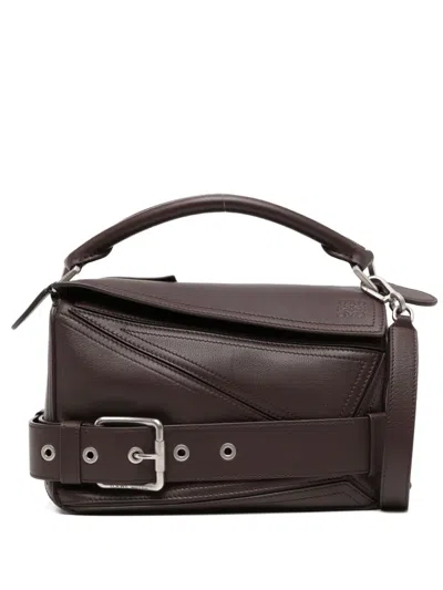 Loewe Small Puzzle Biker Bag In Brown