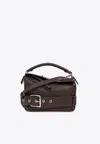 Loewe Small Puzzle Biker Leather Top Handle Bag In Brown