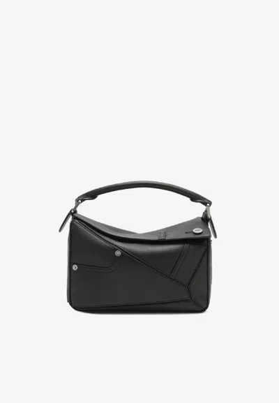 Loewe Small Puzzle Calf Leather Handbag In Brown