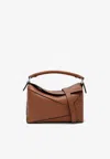 Loewe Small Puzzle Calf Leather Top Handle Bag In Brown