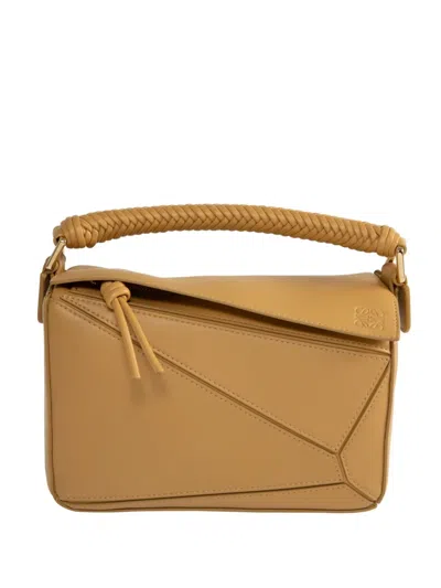 Loewe Small Puzzle Clutch Bag In Braun