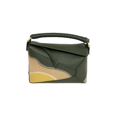 Pre-owned Loewe Small Puzzle Edge Bag 'bottle Green/ochre' | Women's Size Onesize