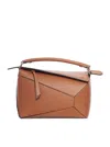 Loewe Puzzle Edge Small Shoulder Bag In Calfskin Leather In Brown