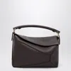 Loewe Small Puzzle Edge Bag In Dark Chestnut Grained Leather In Brown