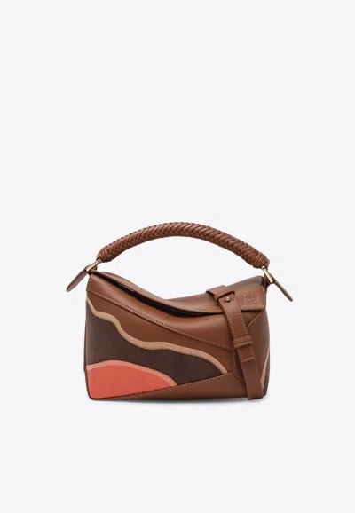 Loewe Small Puzzle Edge Top Handle Bag In Brown