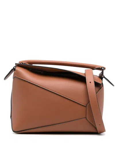 Loewe Small Puzzle In Classic Calfskin Bags In Brown