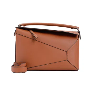 Loewe Small Puzzle Leather Bag In Brown