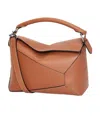 Loewe Small Puzzle Edge Leather Shoulder Bag In Brown