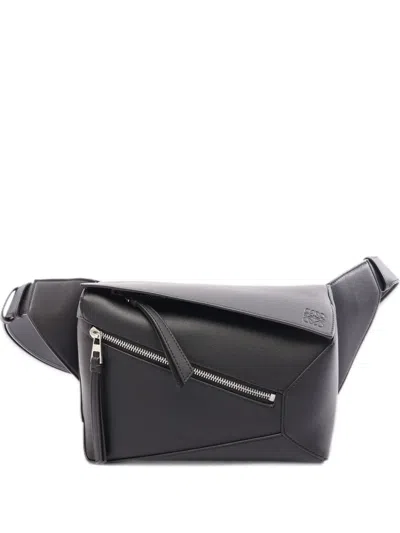 Loewe Small Puzzle Leather Belt Bag In Gray