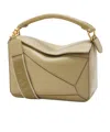 Loewe Puzzle Small Leather Tote Bag In Green