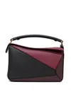Loewe Puzzle Square Small Leather Shoulder Bag In Black