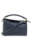 Loewe Puzzle Edge Small Shoulder Bag In Leather In Blue