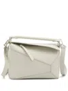 Loewe Puzzle Edge Small Textured-leather Shoulder Bag In White