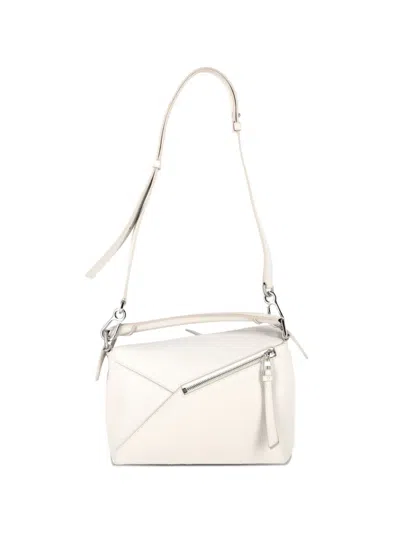 Pre-owned Loewe Small Puzzle Tote Bag In White