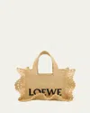 Loewe Small Ruffled Tote Bag In Raffia In Natural