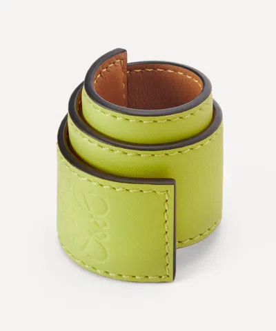 Loewe Embossed Leather Bracelet In Meadow Green