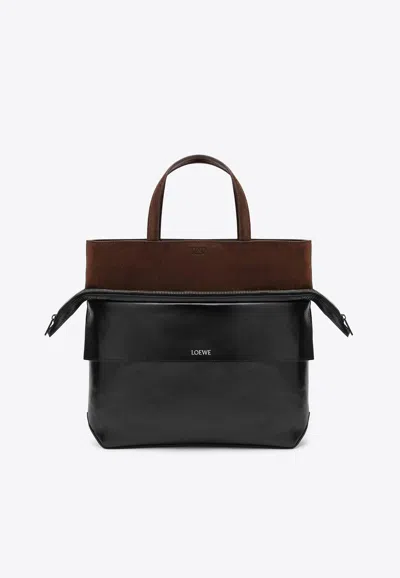 Loewe Small Switch Tote Bag In Calfskin In Black