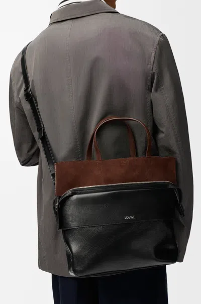 Loewe Small Switch Tote In Paper Leather And Suede For Man