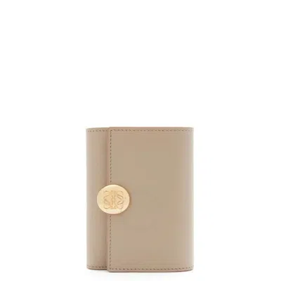 Loewe Small Vertical Calfskin Wallet In Neutral