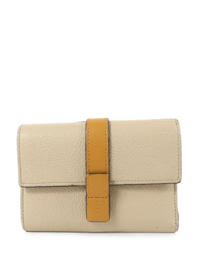 Pre-owned Loewe Small Vertical Trifold Wallet In Neutrals